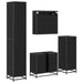 Set de mobilier pentru baie 4 pcs Stejar Negru Lemn compozit - WALTI WALTI