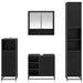 Set de mobilier pentru baie 4 pcs Stejar Negru Lemn compozit - WALTI WALTI