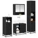 Set de mobilier pentru baie 4 pcs Stejar Negru Lemn compozit - WALTI WALTI