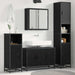 Set de mobilier pentru baie 3 pcs Stejar Negru Lemn compozit - WALTI WALTI