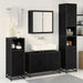 Set de mobilier pentru baie 3 pcs Stejar Negru Lemn compozit - WALTI WALTI