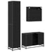 Set de mobilier pentru baie 3 pcs Stejar Negru Lemn compozit - WALTI WALTI