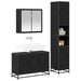 Set de mobilier pentru baie 3 pcs Stejar Negru Lemn compozit - WALTI WALTI
