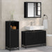 Set de mobilier pentru baie 3 pcs Stejar Negru Lemn compozit - WALTI WALTI