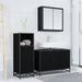 Set de mobilier pentru baie 3 pcs Stejar Negru Lemn compozit - WALTI WALTI