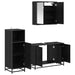 Set de mobilier pentru baie 3 pcs Stejar Negru Lemn compozit - WALTI WALTI
