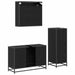 Set de mobilier pentru baie 3 pcs Stejar Negru Lemn compozit - WALTI WALTI