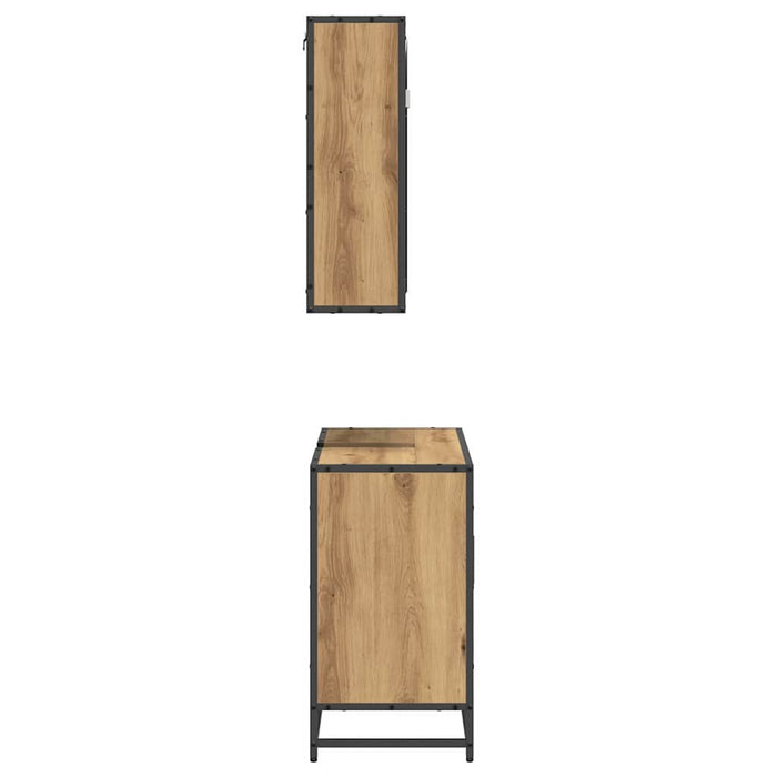 Set de mobilier pentru baie cu raft 2 pcs Stejar Artizanal WALTI