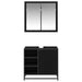 Set de mobilier pentru baie 2 pcs Stejar Negru Lemn compozit - WALTI WALTI