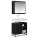 Set de mobilier pentru baie 2 pcs Stejar Negru Lemn compozit - WALTI WALTI