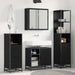 Set de mobilier pentru baie 3 pcs Stejar Negru Lemn compozit - WALTI WALTI