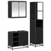 Set de mobilier pentru baie 3 pcs Stejar Negru Lemn compozit - WALTI WALTI