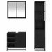 Set de mobilier pentru baie 3 pcs Stejar Negru Lemn compozit - WALTI WALTI