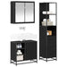Set de mobilier pentru baie 3 pcs Stejar Negru Lemn compozit - WALTI WALTI
