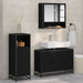 Set de mobilier pentru baie 3 pcs Stejar Negru Lemn compozit - WALTI WALTI