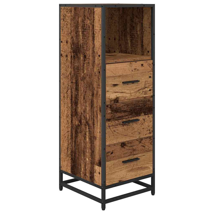 Set de mobilier pentru baie 4 pcs Lemn Vechi Lemn compozit WALTI