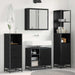 Set de mobilier pentru baie 4 pcs Stejar Negru Lemn compozit - WALTI WALTI