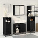 Set de mobilier pentru baie 4 pcs Stejar Negru Lemn compozit - WALTI WALTI
