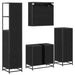 Set de mobilier pentru baie 4 pcs Stejar Negru Lemn compozit - WALTI WALTI