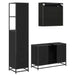 Set de mobilier pentru baie 3 pcs Stejar Negru Lemn compozit - WALTI WALTI