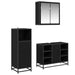 Set de mobilier pentru baie 3 pcs Stejar Negru Lemn compozit - WALTI WALTI