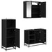 Set de mobilier pentru baie 3 pcs Stejar Negru Lemn compozit - WALTI WALTI