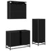 Set de mobilier pentru baie 3 pcs Stejar Negru Lemn compozit - WALTI WALTI