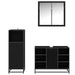 Set de mobilier pentru baie 3 pcs Stejar Negru Lemn compozit - WALTI WALTI