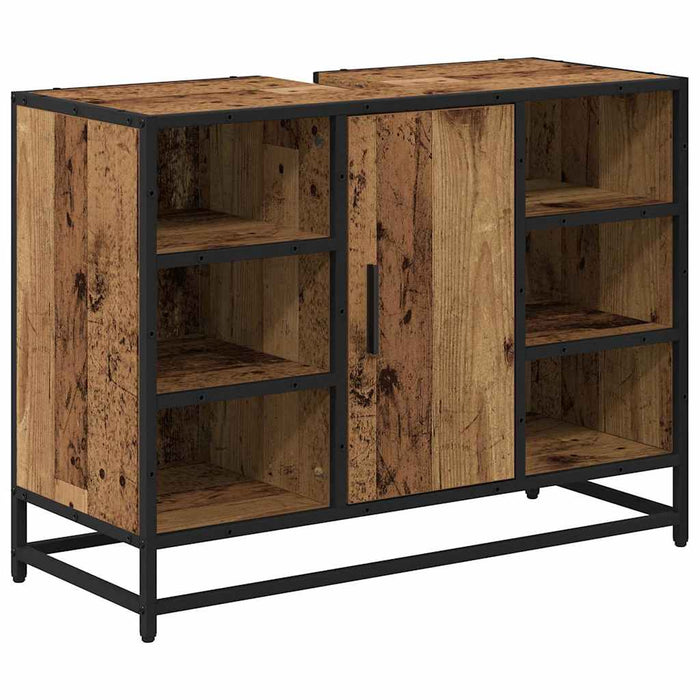 Set de mobilier pentru baie 3 pcs Lemn Vechi Lemn compozit - WALTI WALTI