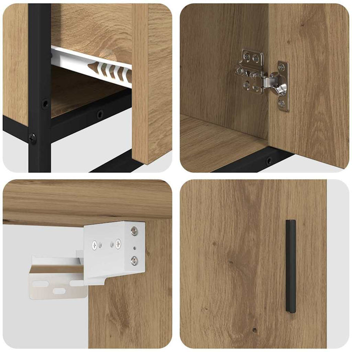 Set de mobilier pentru baie cu sertar 3 pcs Stejar Artizanal WALTI
