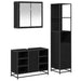 Set de mobilier pentru baie 3 pcs Stejar Negru Lemn compozit - WALTI WALTI