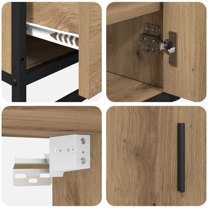 Set de mobilier pentru baie cu sertar 3 pcs Stejar Artizanal - WALTI WALTI