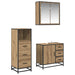 Set de mobilier pentru baie cu sertar 3 pcs Stejar Artizanal - WALTI WALTI
