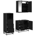 Set de mobilier pentru baie 3 pcs Stejar Negru Lemn compozit - WALTI WALTI