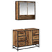 Set de mobilier pentru baie 2 pcs Lemn Vechi Lemn compozit - WALTI WALTI