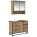 Set de mobilier pentru baie cu sertar 2 pcs Stejar Artizanal - WALTI WALTI