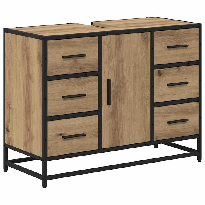 Set de mobilier pentru baie cu sertar 2 pcs Stejar Artizanal - WALTI WALTI