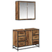Set de mobilier pentru baie 2 pcs Lemn Vechi Lemn compozit - WALTI WALTI