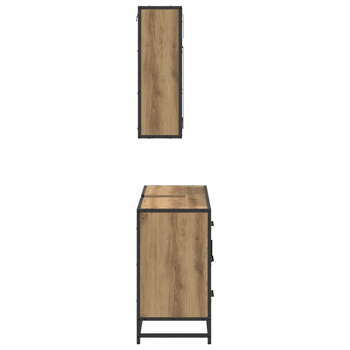 Set de mobilier pentru baie cu sertar 2 pcs Stejar Artizanal - WALTI WALTI