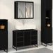 Set de mobilier pentru baie 2 pcs Stejar Negru Lemn compozit - WALTI WALTI
