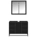 Set de mobilier pentru baie 2 pcs Stejar Negru Lemn compozit - WALTI WALTI