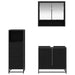 Set de mobilier pentru baie 3 pcs Stejar Negru Lemn compozit - WALTI WALTI