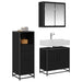 Set de mobilier pentru baie 3 pcs Stejar Negru Lemn compozit - WALTI WALTI