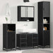Set de mobilier pentru baie 4 pcs Stejar Negru Lemn compozit - WALTI WALTI