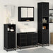 Set de mobilier pentru baie 4 pcs Stejar Negru Lemn compozit - WALTI WALTI