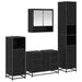Set de mobilier pentru baie 4 pcs Stejar Negru Lemn compozit - WALTI WALTI