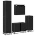 Set de mobilier pentru baie 4 pcs Stejar Negru Lemn compozit - WALTI WALTI