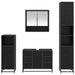Set de mobilier pentru baie 4 pcs Stejar Negru Lemn compozit - WALTI WALTI