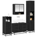 Set de mobilier pentru baie 4 pcs Stejar Negru Lemn compozit - WALTI WALTI