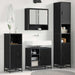Set de mobilier pentru baie 3 pcs Stejar Negru Lemn compozit - WALTI WALTI